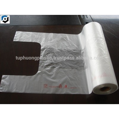 PAPER CORE HDPE T-SHIRT SHOPPING BAG ON ROLL