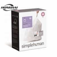 Simplehuman Custom Fit Trash Can Liner M, 45 L / 12 Gal Kitchen Drawstring garbage bag Interleaf, 50-Count Box