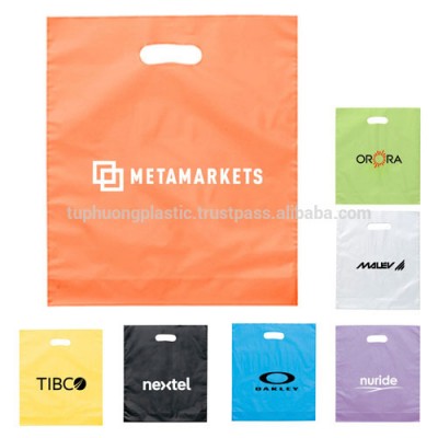 factory prices Die Cut Handle Custom color recycled Plastic Bag